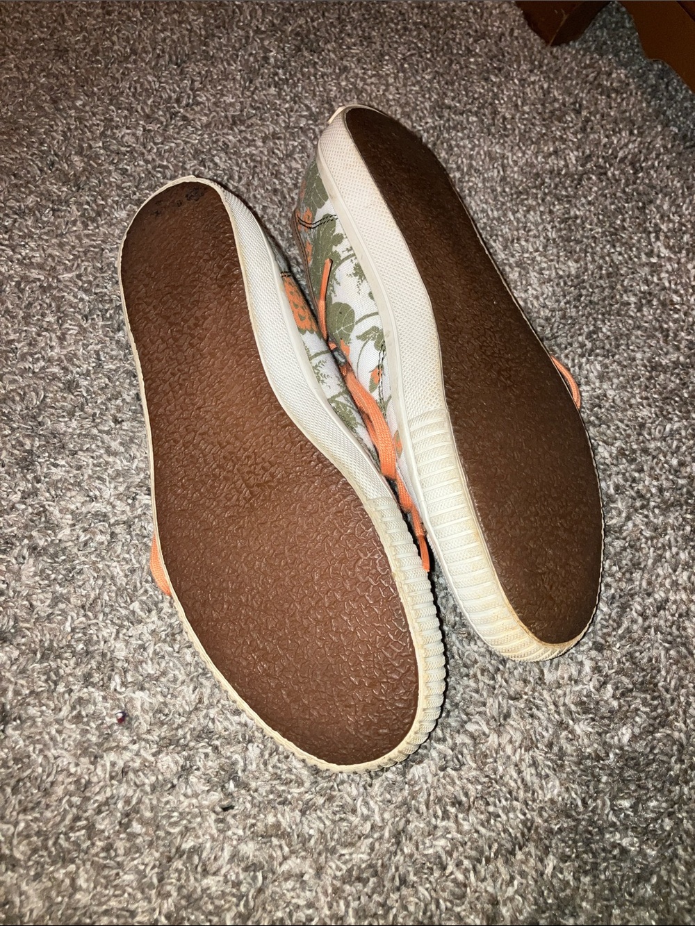 Tretorn Florence Broadhurst Floral Canvas Lace-Up Sneakers Green & Orange 8 - Picture 5 of 6